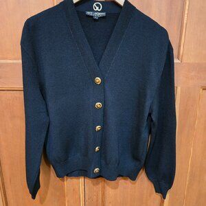St. John Basic Knits Women's Sweater like new Size L Black Gold Buttons
